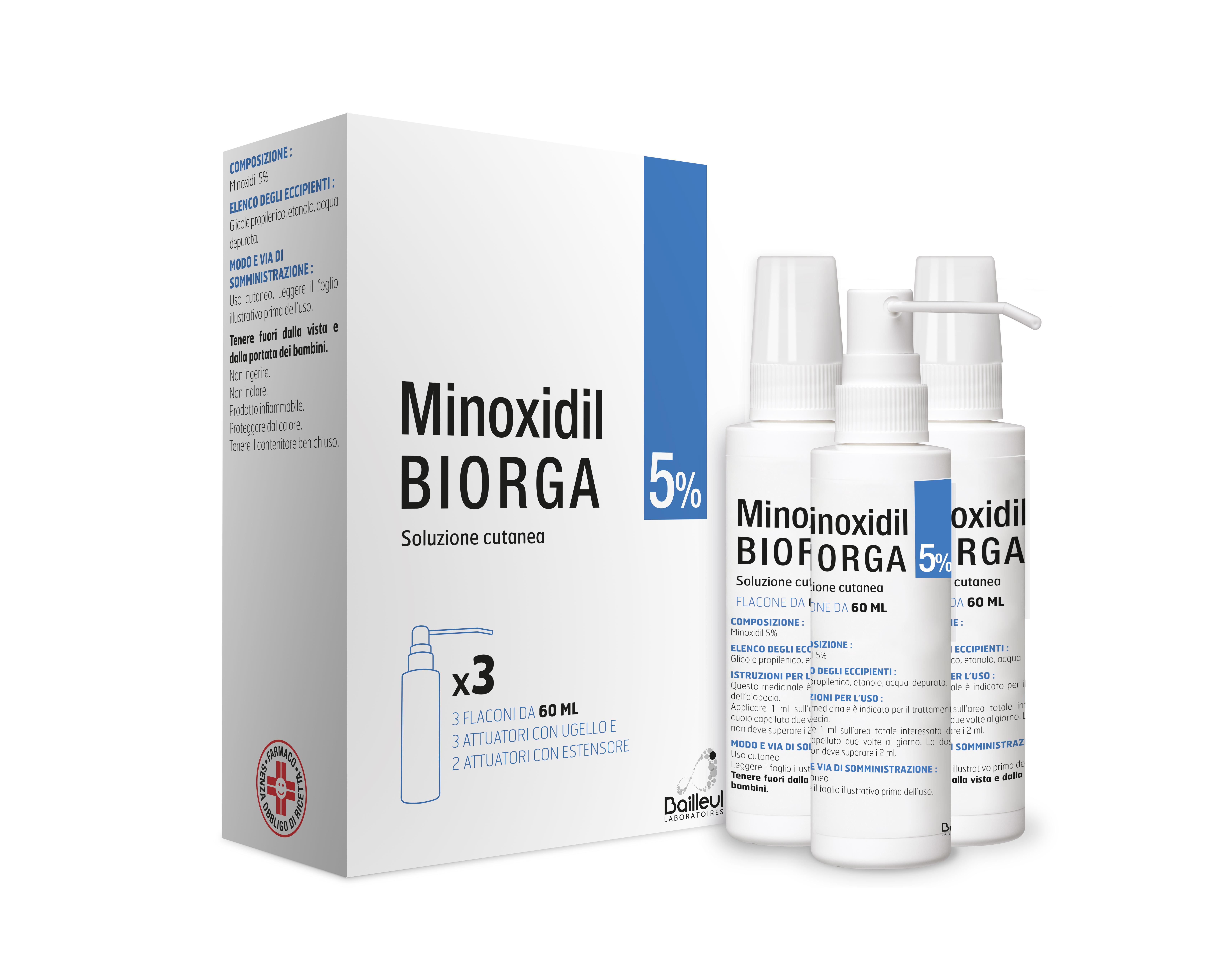 MINOXIDIL BIORGA*SOL CUT 3FL5% - latuafarmacia.org
