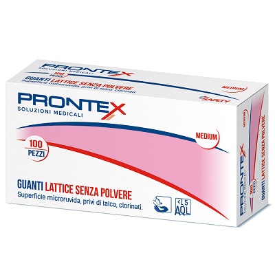 PRONTEX GUANTO IN LATTICE SENZA POLVERE MEDIO 100 PEZZI - latuafarmacia.org