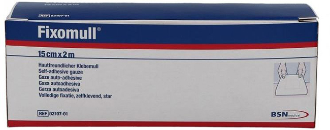 FASCIA AUTOADESIVA IPOALLERGENICA FISSAGGIO SU AMPIA SUPERFICIE FIXOMULL. SUPPORTO IN GARZA DI VISCOSA COLORE BIANCO MASSA IN POLICARBONATO SENZA RESINE E GOMME NATURALI. 15X1000CM - latuafarmacia.org