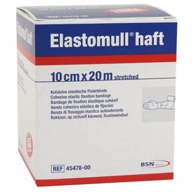 BENDA ELASTICA AUTOADESIVA PER FISSAGGIO MEDICAZIONI ELASTOMULL HAFT LF ALTEZZA 10 CM LUNGHEZZA 20 M - latuafarmacia.org