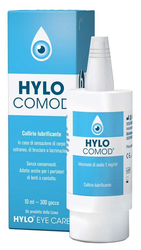 HYLO-COMOD GOCCE OCULARI IALURONATO DI SODIO 0,1%  FLACONCINO 10 ML - latuafarmacia.org