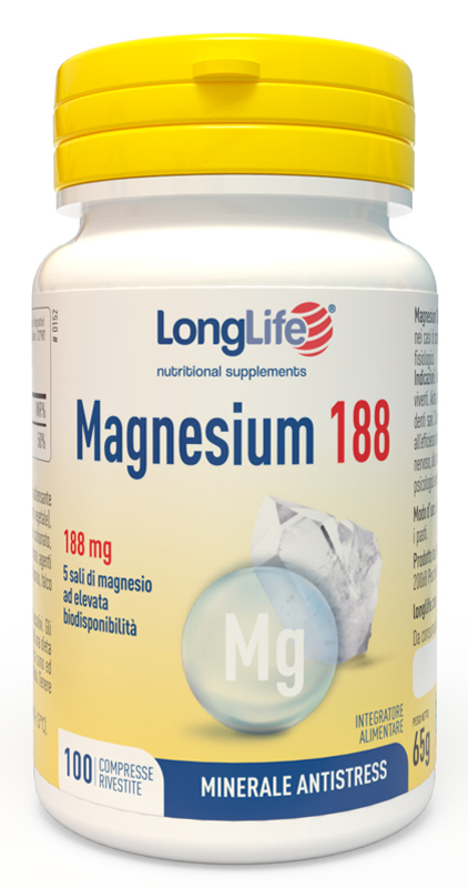 LONGLIFE MAGNESIUM 188 100 COMPRESSE RIVESTITE DA 6,5 G - latuafarmacia.org