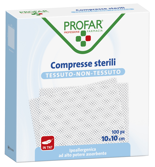 GARZA COMPRESSA TESSUTO NON TESSUTO 10X10 CM 100 PEZZI PROFAR - latuafarmacia.org