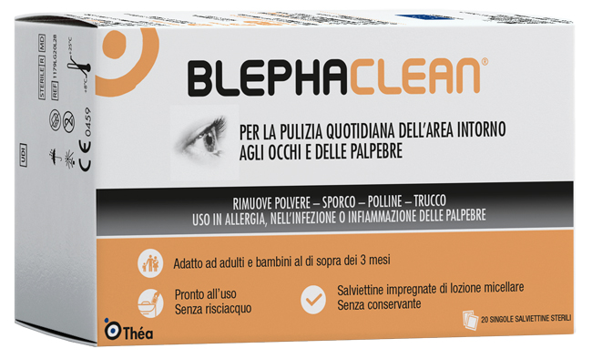 BLEPHACLEAN GARZE OCULARI STERILI A BASE DI ACIDO IALURONICO 20 PEZZI - latuafarmacia.org