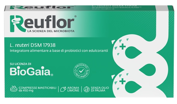 REUFLOR 20 COMPRESSE MASTICABILI AROMA LIMONE - latuafarmacia.org