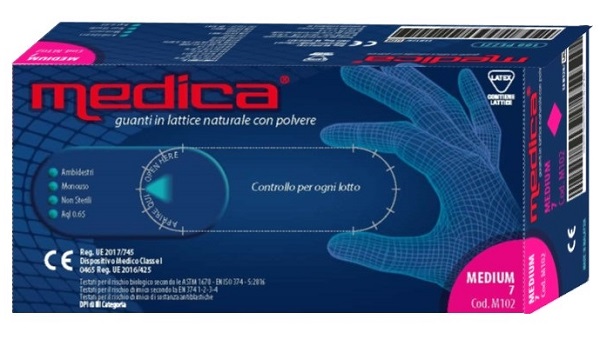 MEDICA GUANTO LATTICE N/STERILE CON POLVERE DM MISURA M 100 PEZZI - latuafarmacia.org