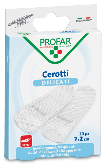 CEROTTO TESSUTO NON TESSUTO DELICATO MEDI 7X2 CM 20 PEZZI PROFAR - latuafarmacia.org