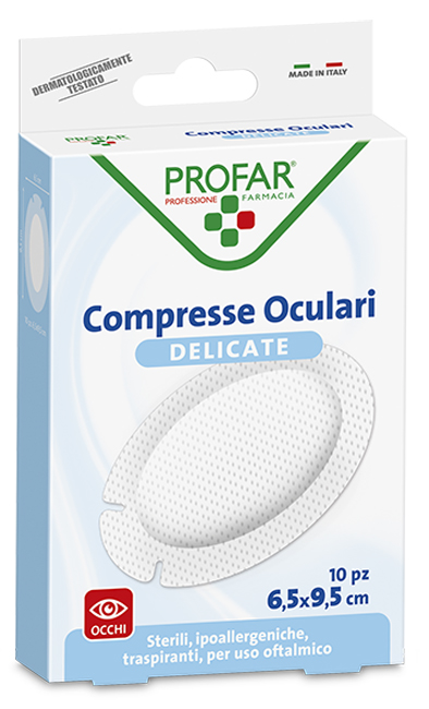 COMPRESSA OCULARE CON GARZA ANTIADERENTE 6,5X9,5 CM 10 PEZZI PROFAR - latuafarmacia.org