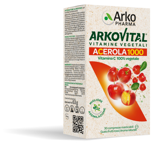 ARKOVITAL ACEROLA 1000 30 COMPRESSE MASTICABILI - latuafarmacia.org