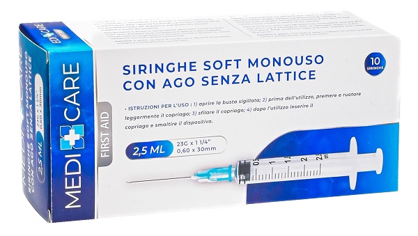 SIRINGA SOFT CAPACITA' 2,5ML AGO GAUGE 23 CONFEZIONE 10 PEZZI GAMMADIS - latuafarmacia.org