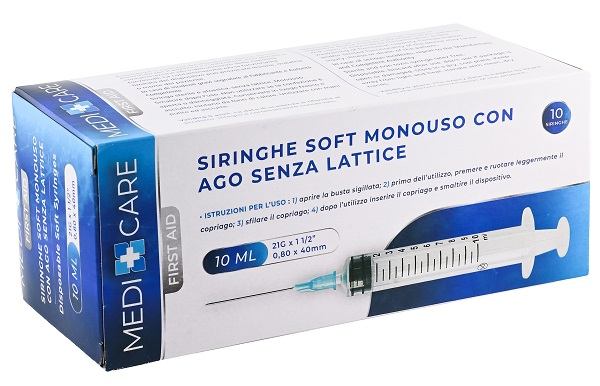 SIRINGA SOFT CAPACITA' 10ML AGO GAUGE 21 CONFEZIONE 10 PEZZI GAMMADIS - latuafarmacia.org