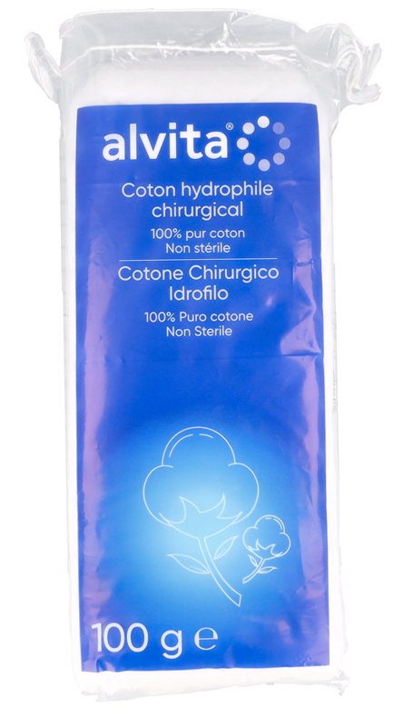 COTONE CHIRURGICO IDROFILO ALVITA 100% PURO COTONE 100 G - latuafarmacia.org
