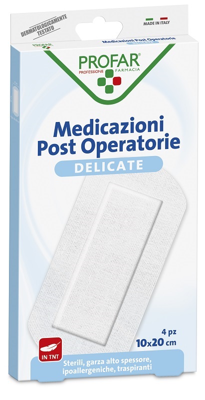 MEDICAZIONE POST OPERATORIA STERILE GARZA ANTIADERENTE 10X20 CM 4 PEZZI PROFAR - latuafarmacia.org