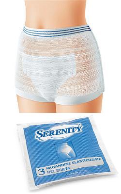 MUTANDINA ELASTICA RETTANGOLARE A RETE SERENITY S 3 PEZZI - latuafarmacia.org