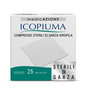 ICOPIUMA GARZA COMPRESSA IDROFILA 10X10CM 25 PEZZI - latuafarmacia.org