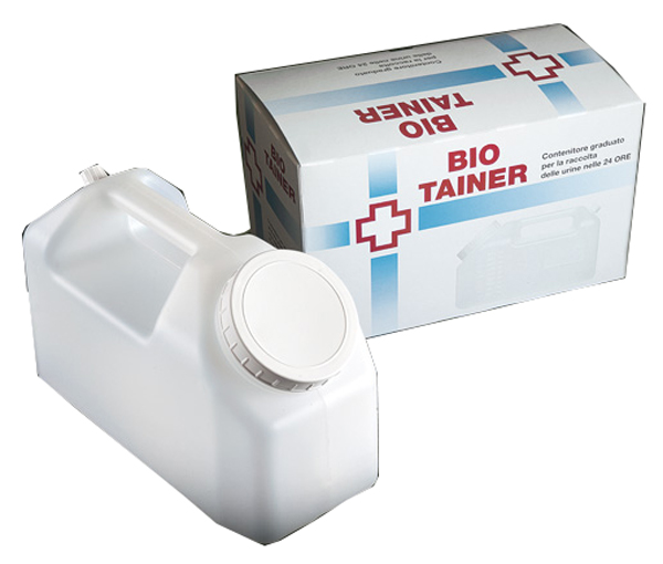 TANICA GRADUATA BIO TAINER PER RACCOLTA DI URINA NELLE 24 ORE 2500 ML CON TAPPINO DI PRELIEVO E MANICO 1 PEZZO - latuafarmacia.org