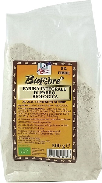FSC BIOFIBRE+ FARINA INTEGRALE DI FARRO BIO AD ALTO CONTENUTO DI FIBRA 500 G - latuafarmacia.org