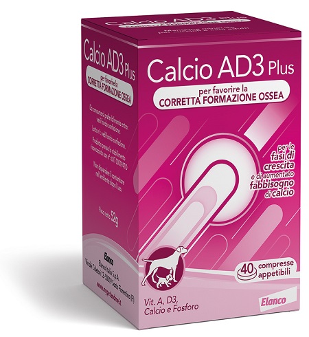CALCIO AD3 PLUS 40 COMPRESSE APPETIBILI - latuafarmacia.org