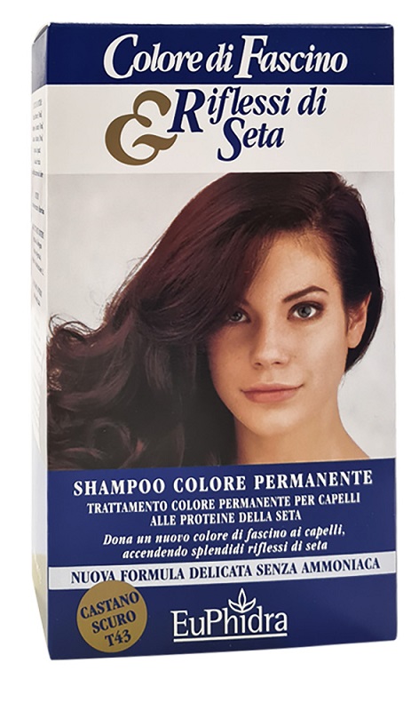 EUPHIDRA COLORE DI FASCINO & RIFLESSI DI SETA SHAMPOO COLOR PERMANENTE 43 CASTANO SCURO 120 ML - latuafarmacia.org