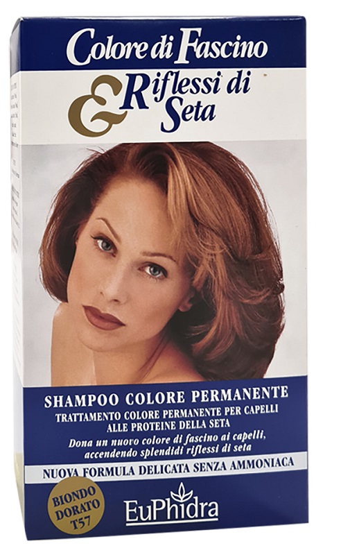 EUPHIDRA COLORE DI FASCINO & RIFLESSI DI SETA SHAMPOO COLORE PERMANENTE 57 BIONDO DORATO 120 ML - latuafarmacia.org