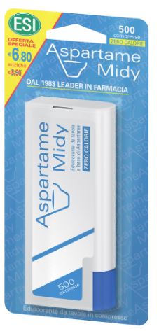 ESI ASPARTAME MIDY 500 COMPRESSE CON DISPENSER - latuafarmacia.org