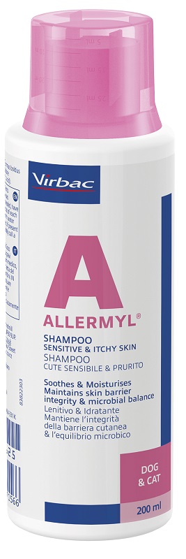 ALLERMYL SHAMPOO PER CUTE SENSIBILE E PRURITO CANE E GATTO 200 ML - latuafarmacia.org