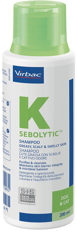 SEBOLYTIC SHAMPOO CUTE GRASSA CON SCAGLIE E CATTIVO ODORE CANE E GATTO 200 ML - latuafarmacia.org