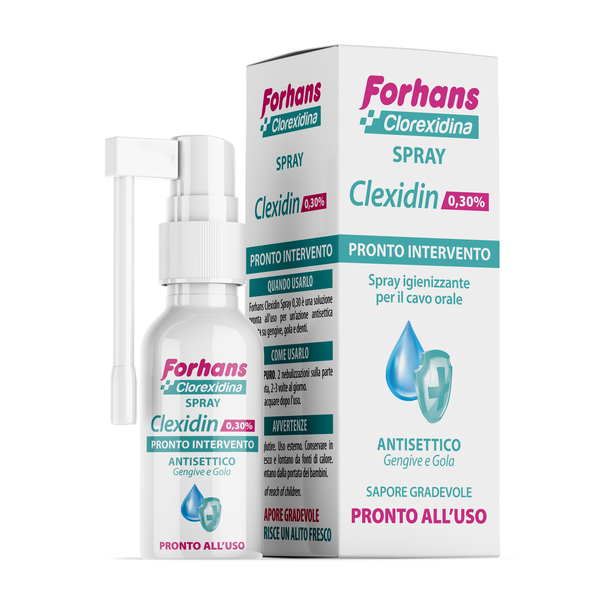 COLLUTORIO SPRAY CON CLOREXIDINA FORHANS CLEXIDIN 50ML - latuafarmacia.org