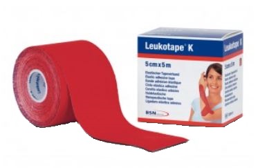 BENDA ADESIVA LEUKOTAPE K PER TAPING FISIOTERAPICO LARGHEZZA 5 CM LUNGHEZZA 5 M COLORE ROSSO IN ROTOLO - latuafarmacia.org