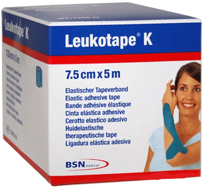 BENDA ADESIVA LEUKOTAPE K PER TAPING FISIOTERAPICO LARGHEZZA 7,5 CM LUNGHEZZA 5 M COLOR ROSSO IN ROTOLO - latuafarmacia.org