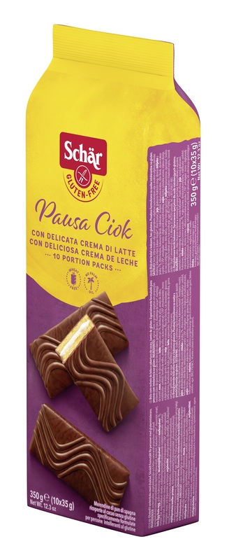SCHAR PAUSA CIOK MERENDINE DI PAN DI SPAGNA CON CREMA DI LATTE 10 PEZZI DA 35 G - latuafarmacia.org