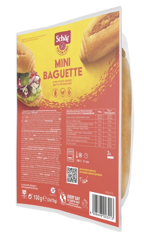SCHAR MINI BAGUETTE SENZA LATTOSIO 2 X 75 G - latuafarmacia.org
