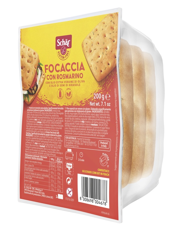 SCHAR FOCACCIA CON ROSMARINO SENZA LATTOSIO 200 G - latuafarmacia.org
