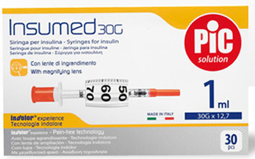 SIRINGA PER INSULINA PIC 1 ML 100 UI AGO 28 GAUGE 1/2 - latuafarmacia.org