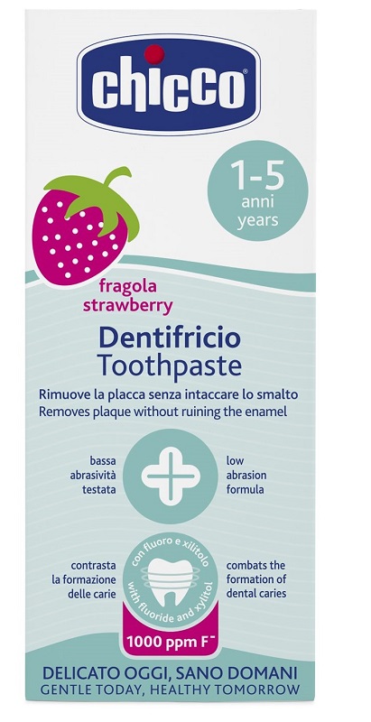 CHICCO DENTIFRICIO FRAGOLA 50 ML 12M+ CON FLUORO - latuafarmacia.org