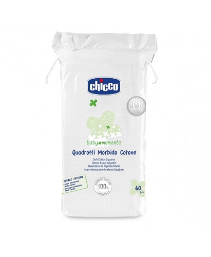 CHICCO BABY MOMENTS QUADROTTI MORBIDO COTONE 60 PEZZI - latuafarmacia.org