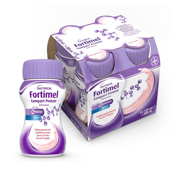 FORTIMEL COMPACT PROTEIN FRAGOLA 4 BOTTIGLIE 125 ML - latuafarmacia.org