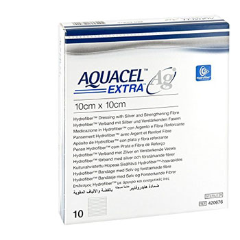 AQUACEL AG EXTRA MEDICAZIONE CON IONI ARGENTO 10X10 CM 10 PEZZI - latuafarmacia.org