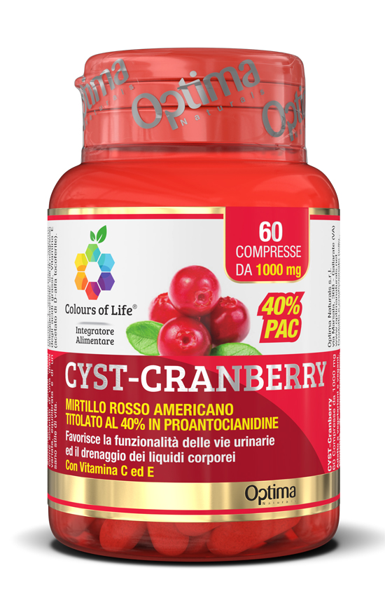 COLOURS OF LIFE CYST-CRANBERRY CON VITAMINA C E 60 COMPRESSE 1000 MG - latuafarmacia.org