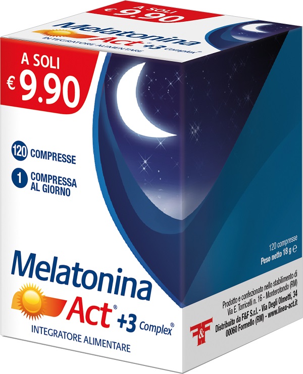 MELATONINA ACT +3 COMPLEX 120 COMPRESSE - latuafarmacia.org