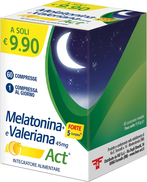 MELATONINA+FORTE 5 COMPLEX E VALERIANA ACT 60 COMPRESSE - latuafarmacia.org