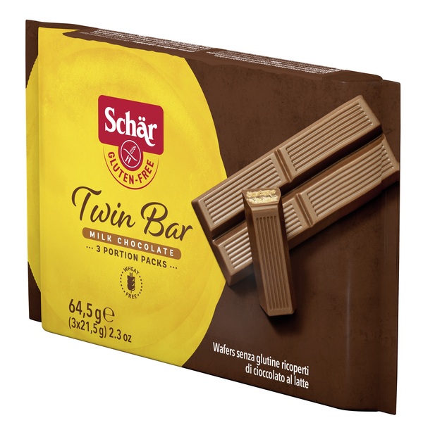 SCHAR TWIN BAR WAFERS RICOPERTI DI CIOCCOLATO AL LATTE 3 PEZZI DA 21,5 G - latuafarmacia.org
