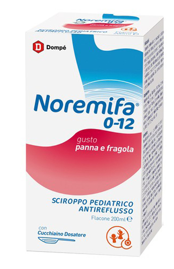SCIROPPO PEDIATRICO ANTIREFLUSSO NOREMIFA 0-12 FLACONE 200 ML GUSTO PANNA E FRAGOLA - latuafarmacia.org