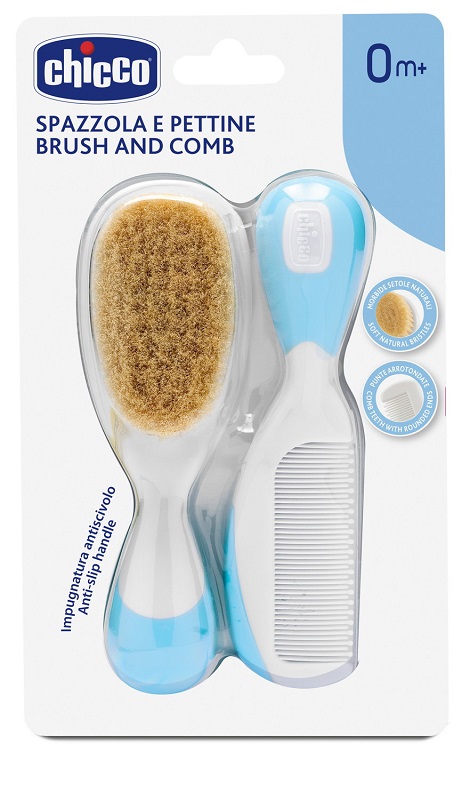 CHICCO SPAZZOLA + PETTINE AZZURRO - latuafarmacia.org