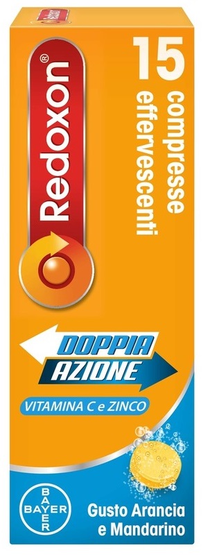 REDOXON DOPPIA AZIONE 15 COMPRESSE EFFERVESCENTI VITAMINA C ZINCO ARANCIA E MANDARINO 45,78 G - latuafarmacia.org