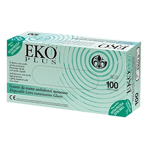 GUANTO IN LATTICE SUPERFICIE LISCIA TALCATO 100 PEZZI ARTICOLO EKO 7 - latuafarmacia.org