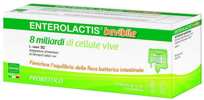 ENTEROLACTIS BEVIBILE 12 FLACONCINI DA 10 ML SOFAR - latuafarmacia.org