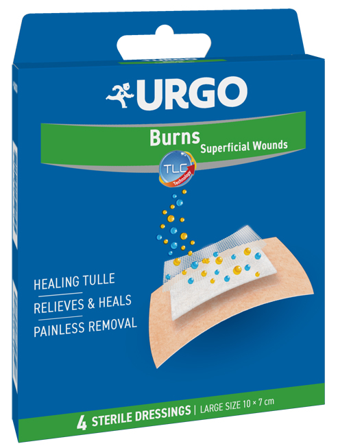 URGO CEROTTO PER USTIONI E FERITE 100X70 MM 4 PEZZI - latuafarmacia.org