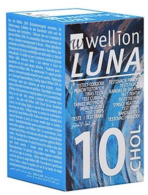 WELLION LUNA 10 STRIPS STRISCE PER MISURAZIONE COLESTEROLO - latuafarmacia.org