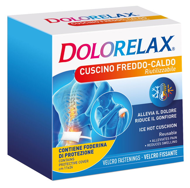 DOLORELAX ICE HOT CUSCINO RIUTILIZZABILE CON VELCRO FISSANTE 11X26 CM - latuafarmacia.org